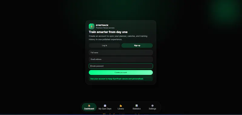GymTrack — Premium Fitness Planner screenshot 1