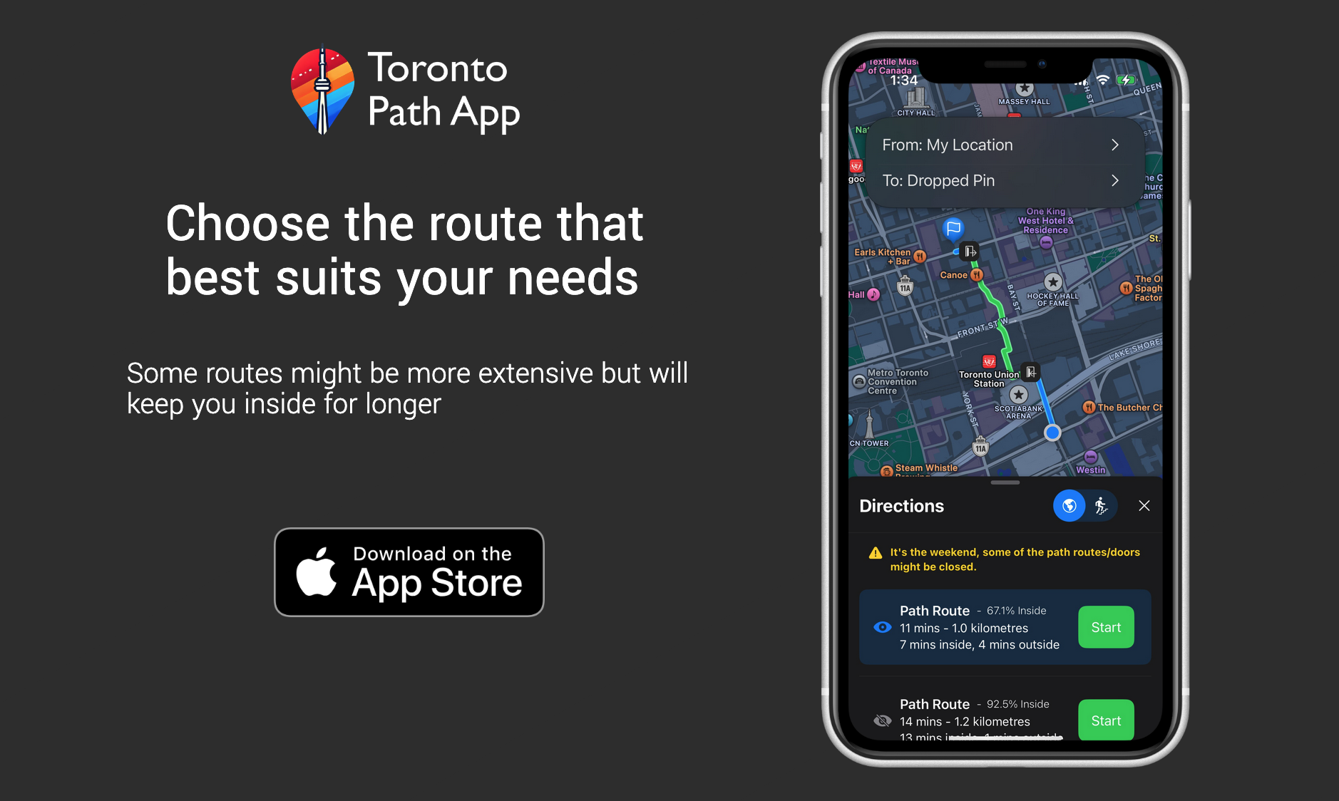 Приложение Toronto Path - Помогая вам найти внутренние маршруты в центре Торонто медиа 2