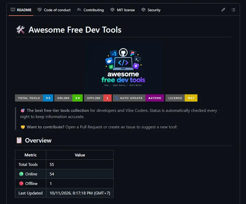 Awesome Free Dev Tools screenshot 1