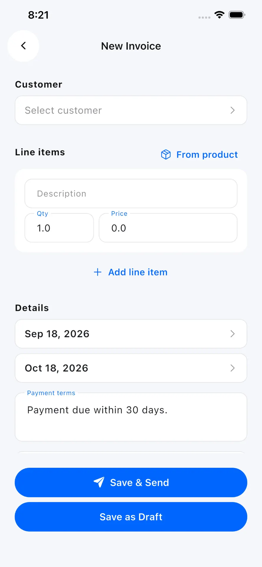 Blue Invoice gallery image