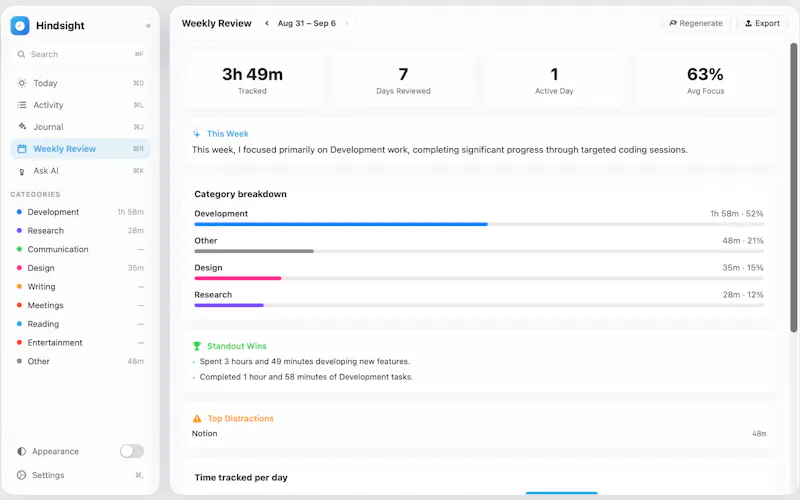 Hindsight: Work Timeline screenshot 5