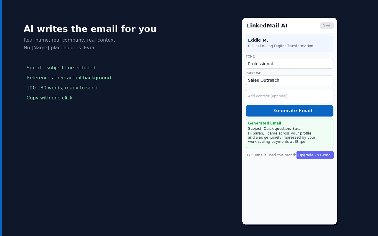 LinkedMail AI - Cold Email Generator gallery image