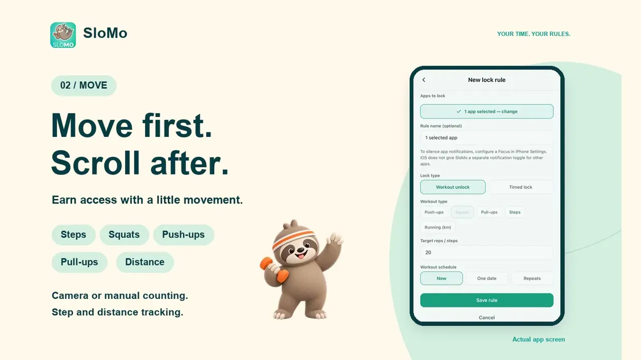 SloMo: Less Scrolling, More Living gallery image