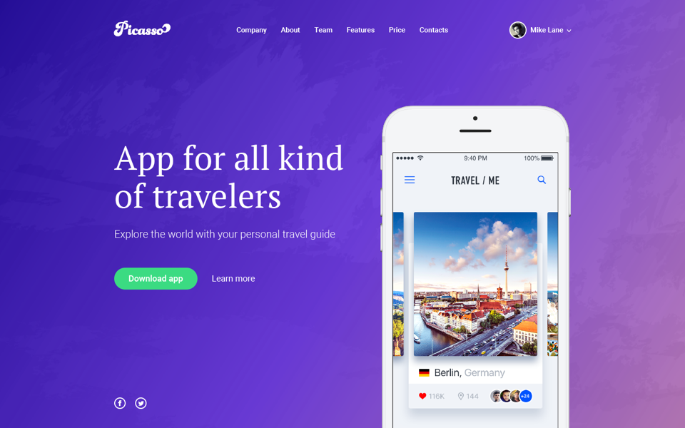 PIcasso Landing UI Kit gallery image