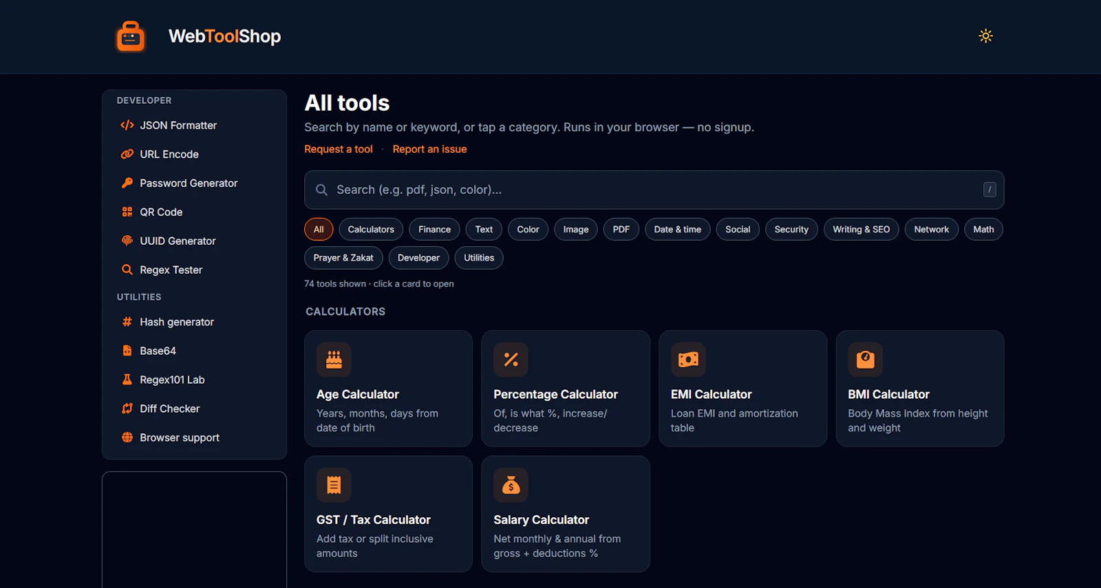 Webtoolshop screenshot 1
