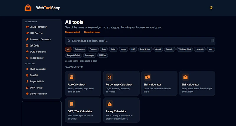 Webtoolshop screenshot 1