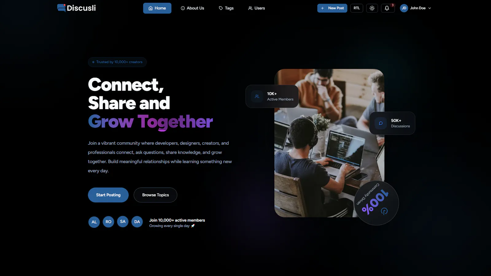 Discusli - Community Forum Template screenshot 2