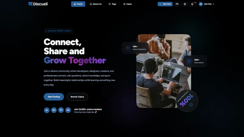 Discusli - Community Forum Template screenshot 2