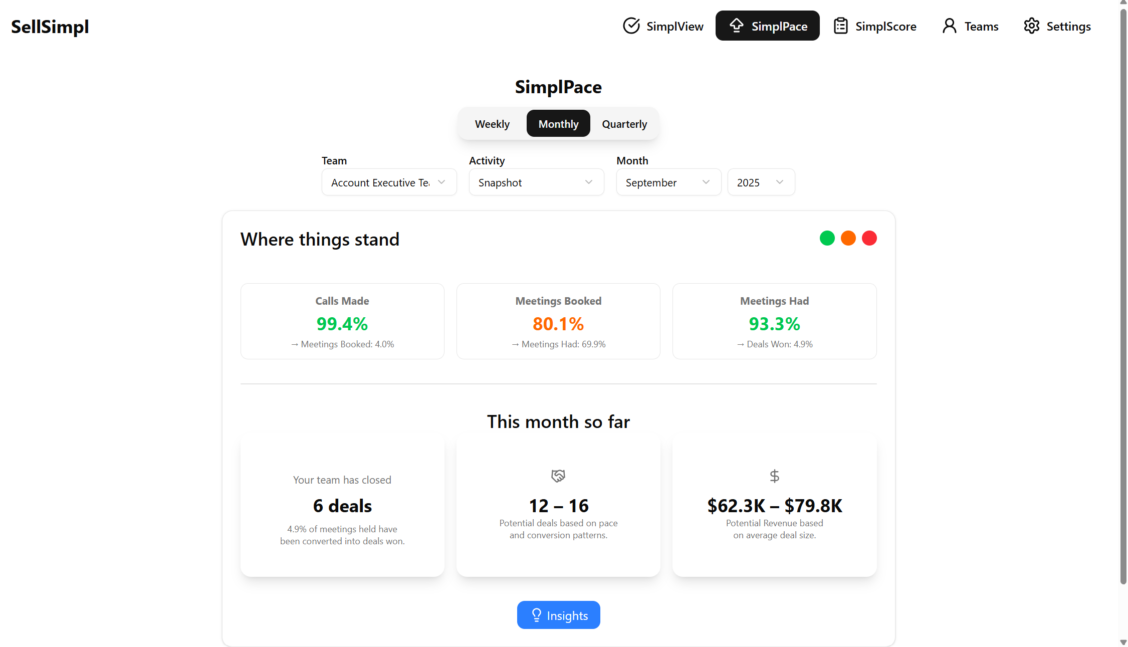 SellSimpl - The lightweight sales app - Main product screenshot demonstrating key features and user interface