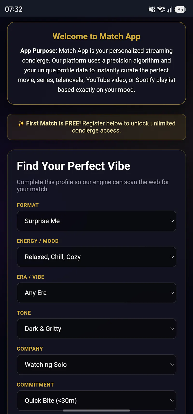 MatchApp screenshot 2