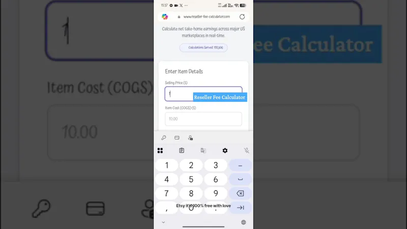 Reseller Fee Calculator screenshot 1 (video preview)
