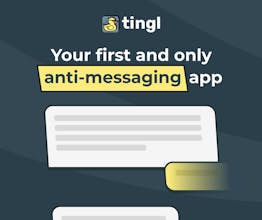 Un smartphone mostrando la aplicación de mensajería Tingl, exhibiendo sus características únicas para la comunicación entre pares.