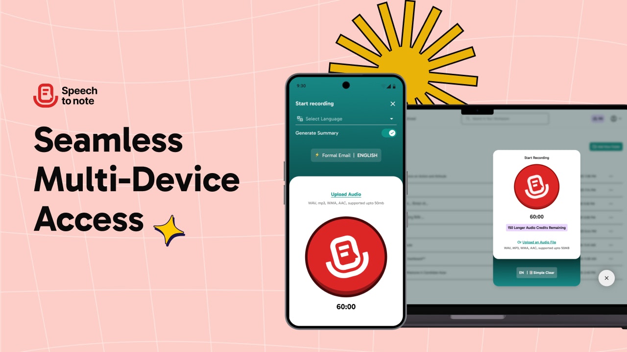 Speech om de mobiele app op te merken - Notes onderweg maken!Online, offline media 3