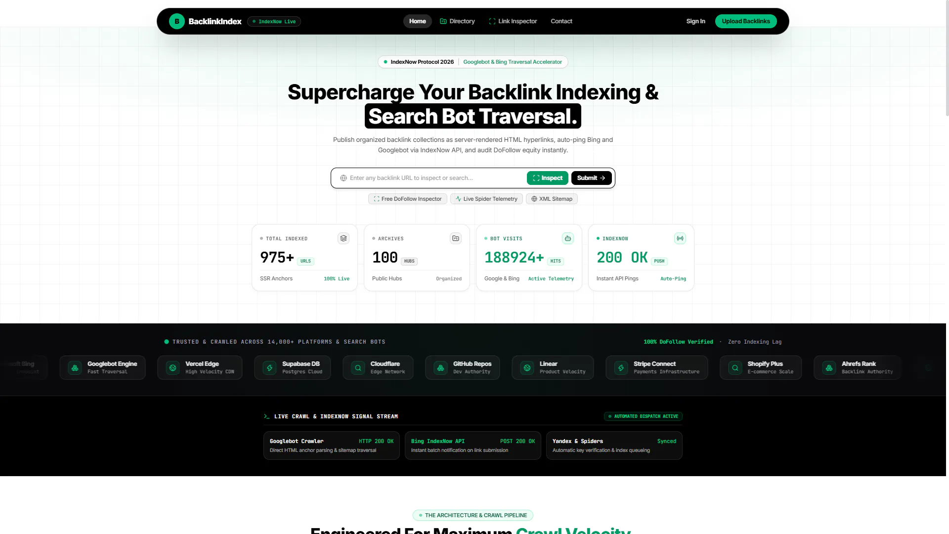 BacklinkIndex: Free SSR Indexer gallery image