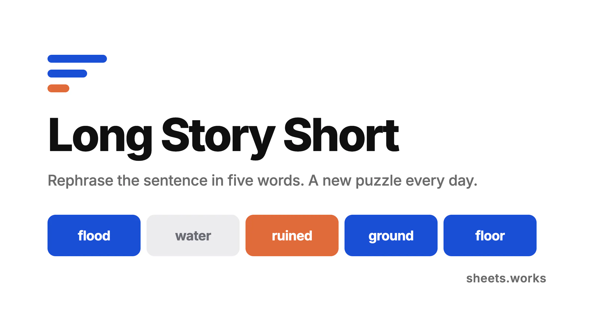 Long Story Short · sheets.works gallery image