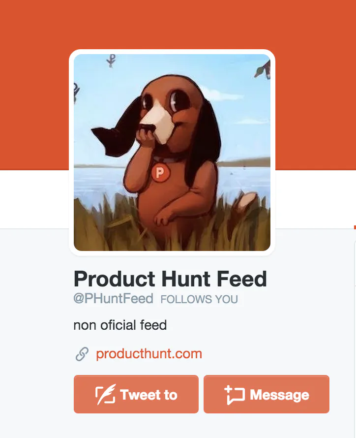 Product Hunt FEED on Twitter