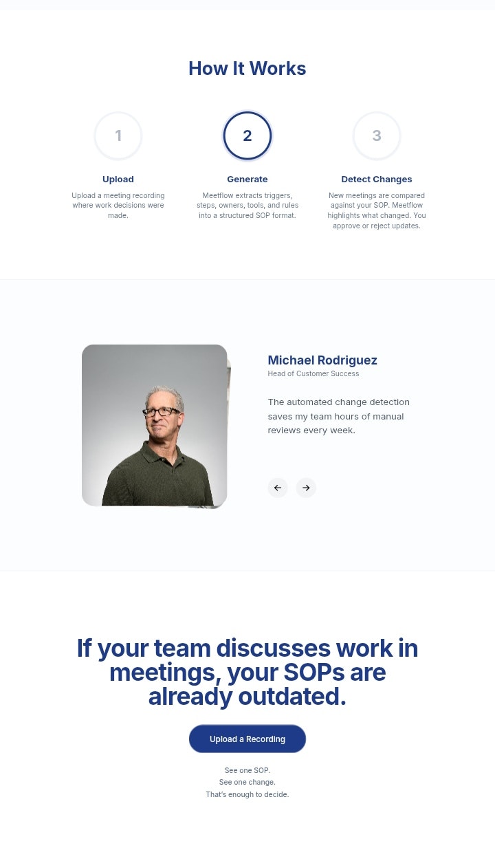 Meetflow - Screenshot 2 showing product features and functionality