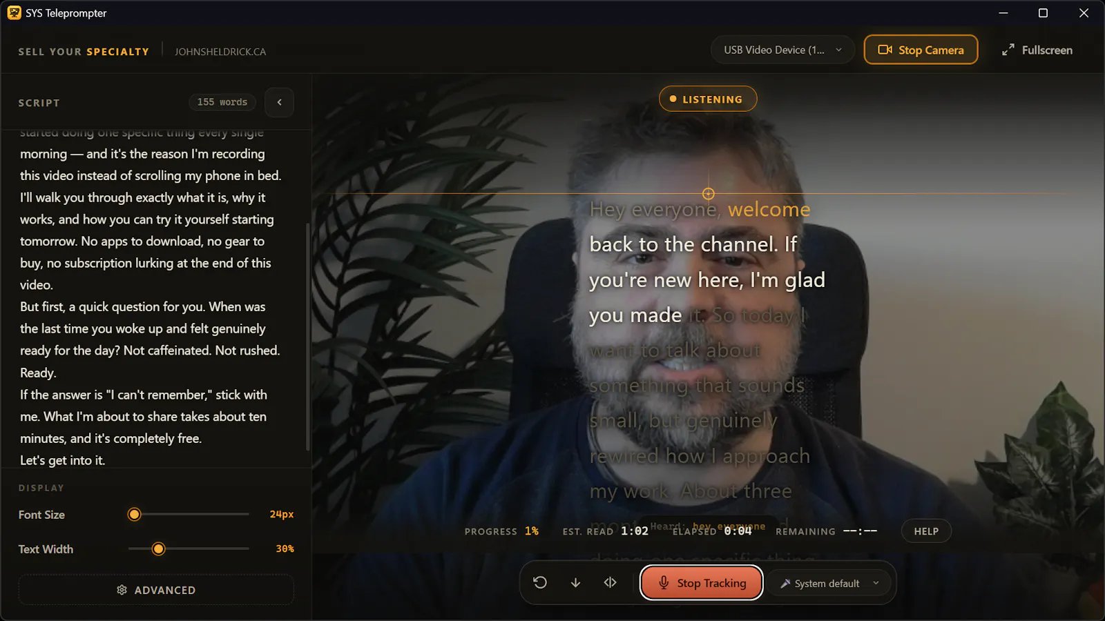SYS Teleprompter screenshot 1