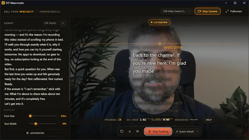 SYS Teleprompter screenshot 1