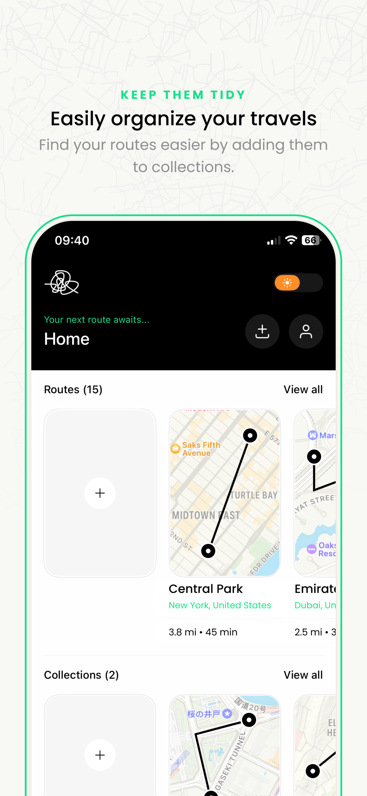 Route mapping: Snicket app - Screenshot 5 showing product features and functionality