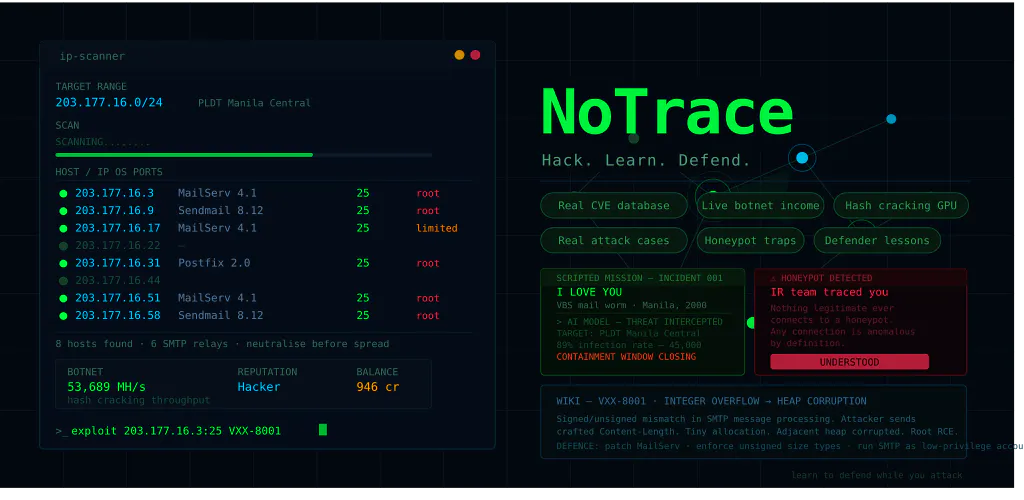Notrace initial launch gallery image