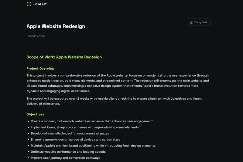 SowFast — Scope of Work Generator screenshot 6