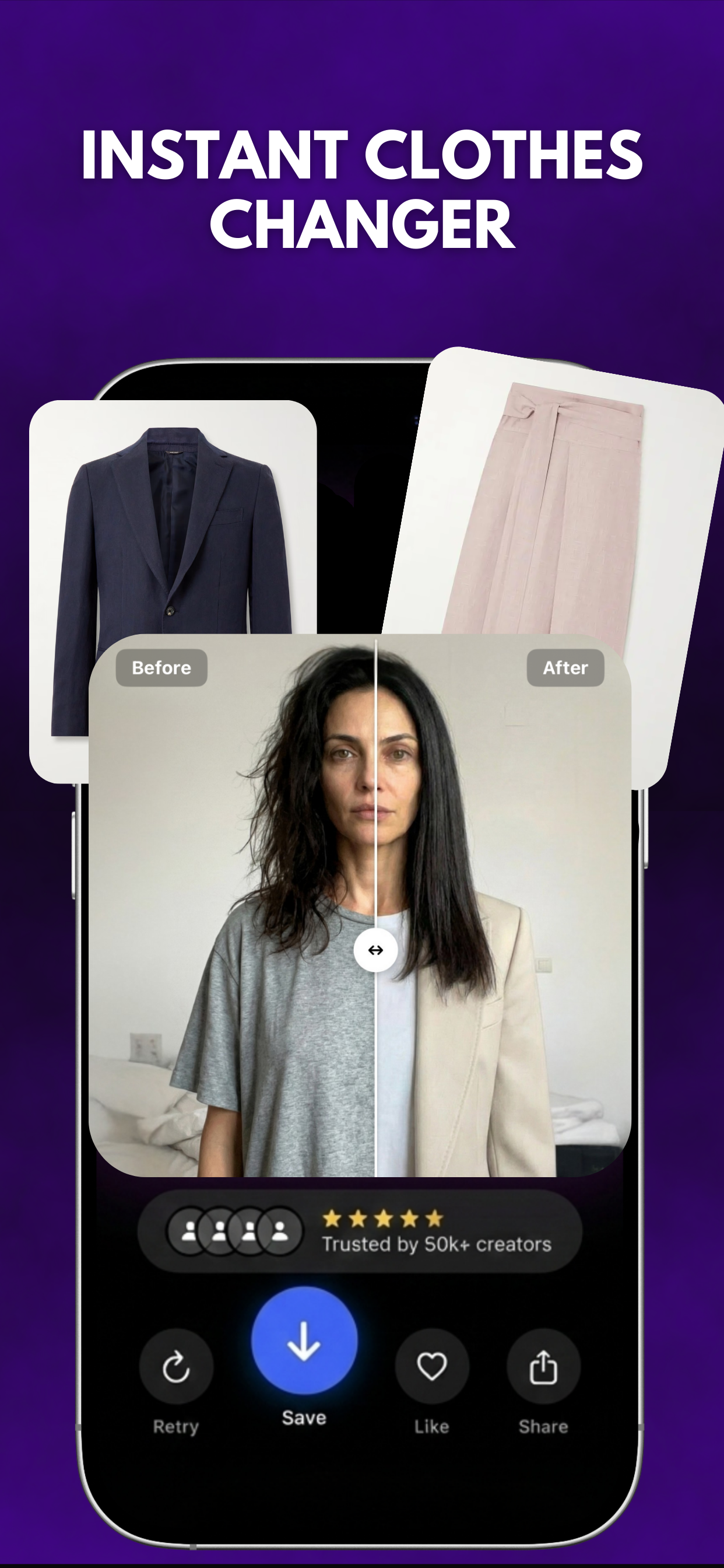 Dress AI: Try On & Makeover - Main product screenshot demonstrating key features and user interface
