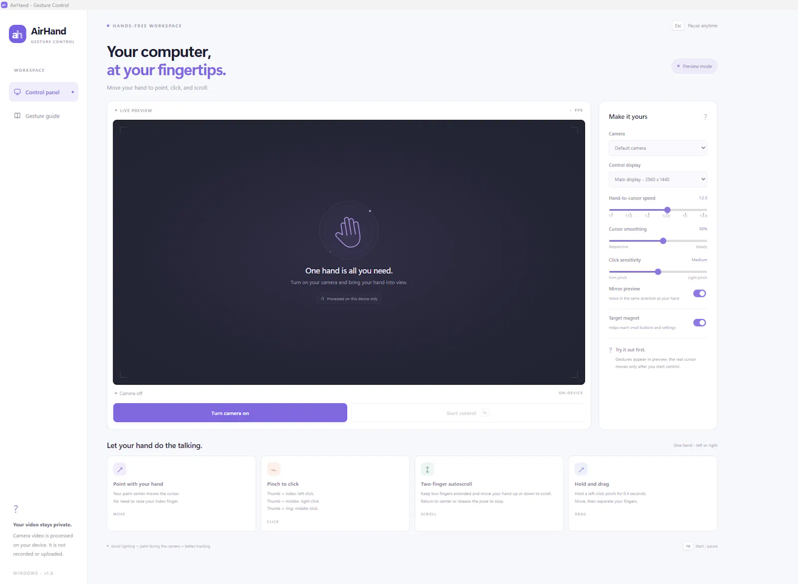 Airhand screenshot 1