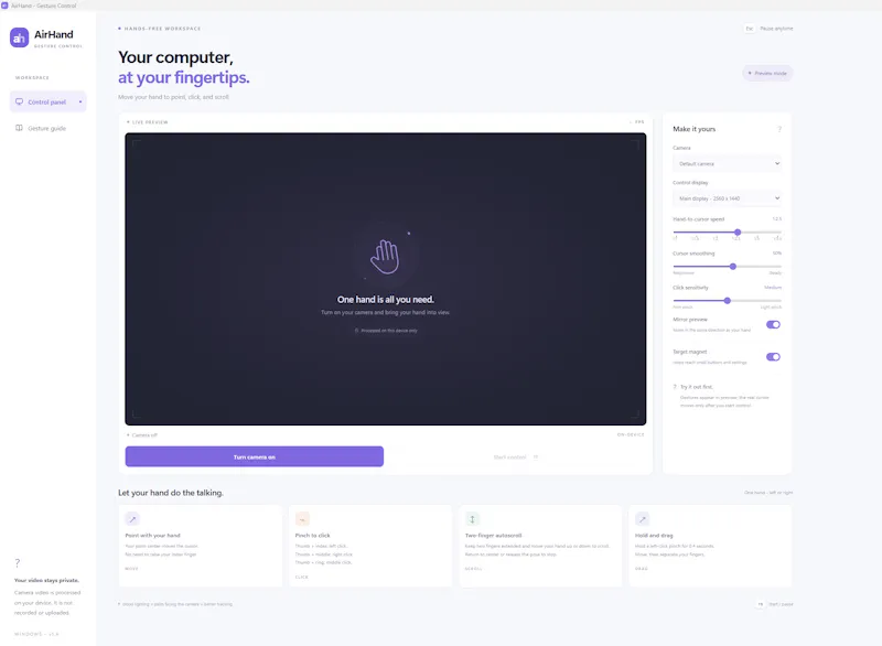 Airhand screenshot 1