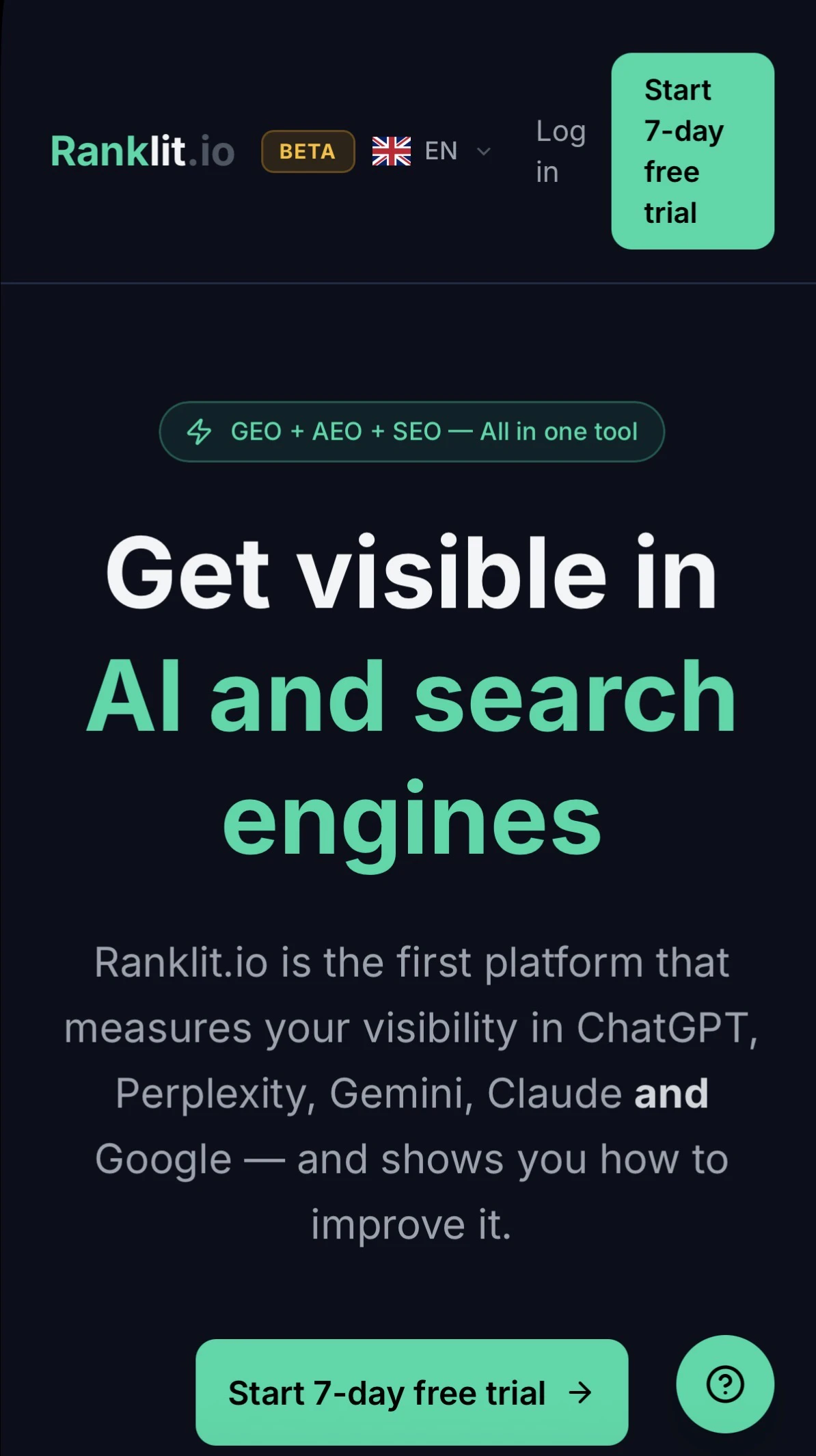 Ranklit.io AI Visibility & SEO Platform