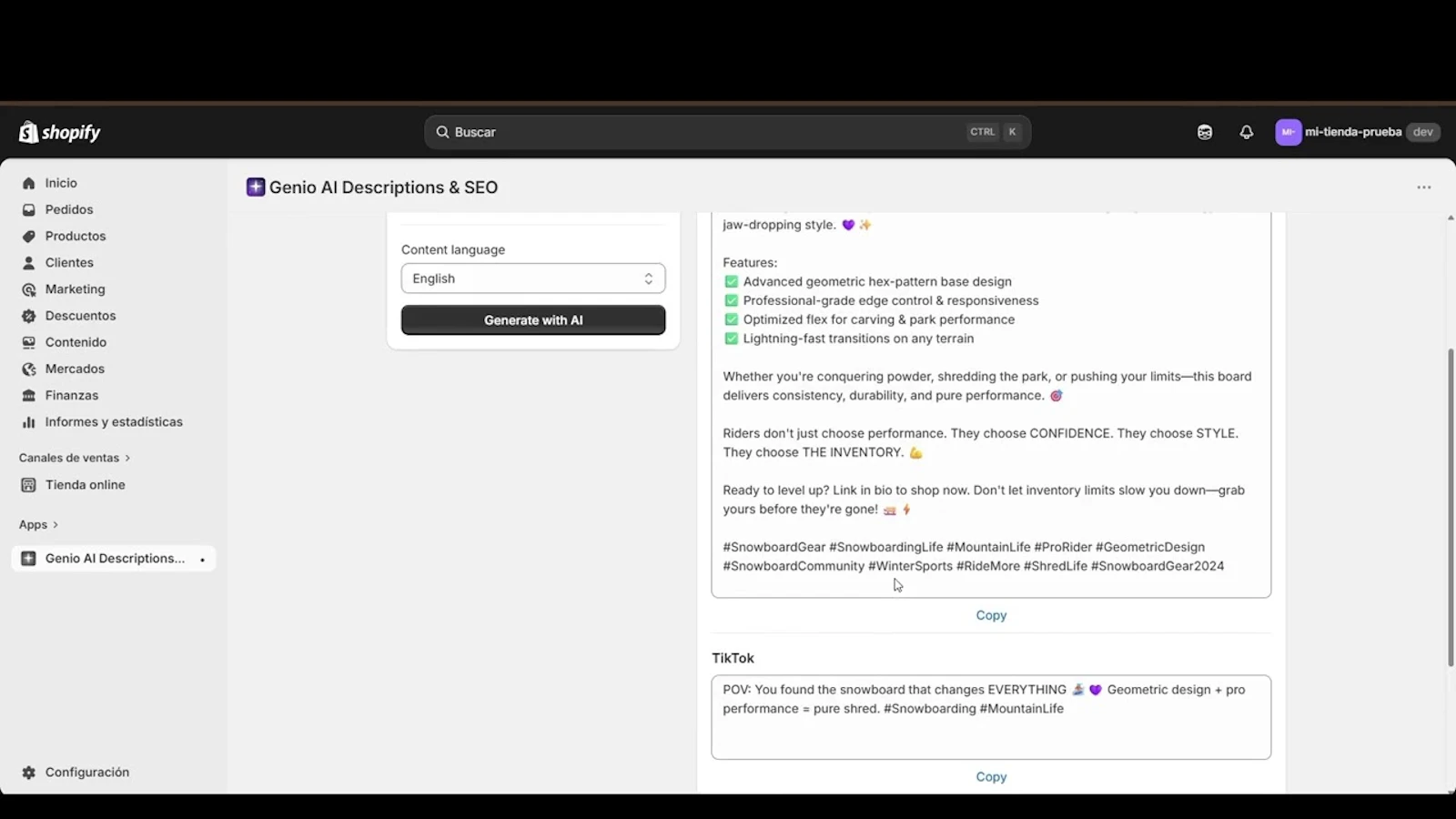 Genio AI Description & Seo screenshot 1 (video preview)