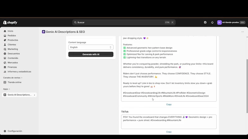 Genio AI Description & Seo screenshot 1 (video preview)