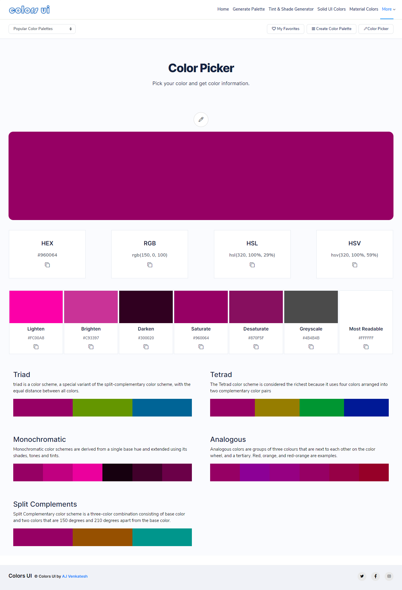 UI Colors - color palette tool gallery image