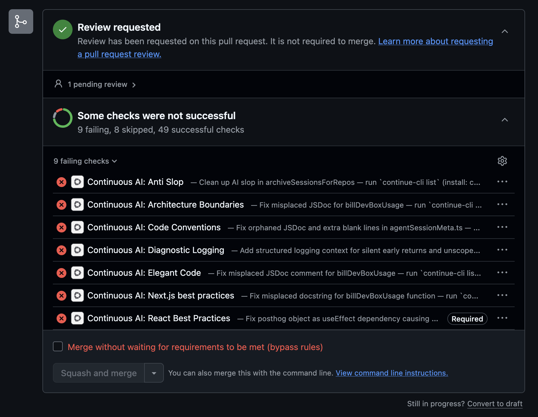 Continue (Mission Control) - Main product screenshot demonstrating key features and user interface