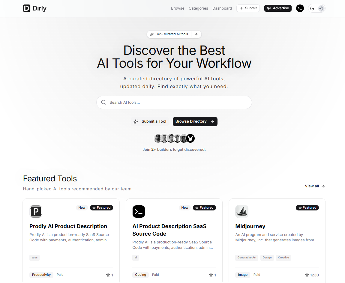 Dirly AI Tools Directory Ready-made SaaS gallery image