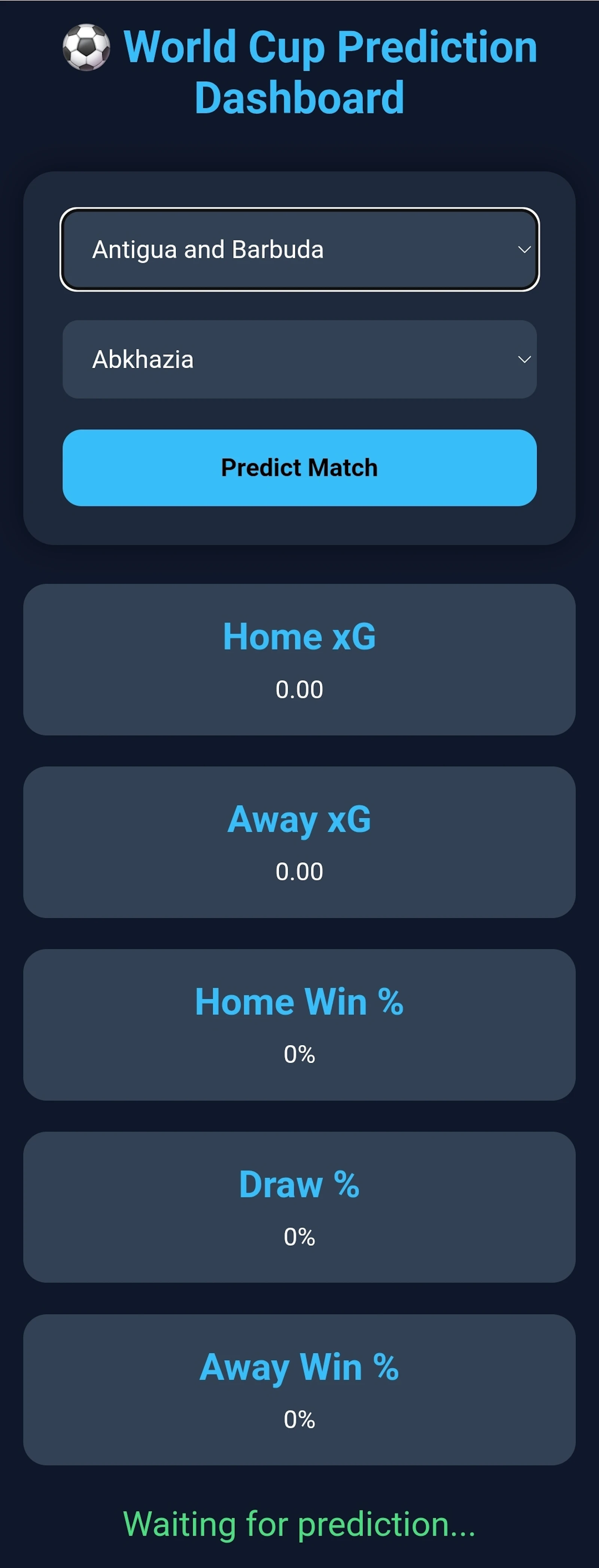 World cup predictor screenshot 2