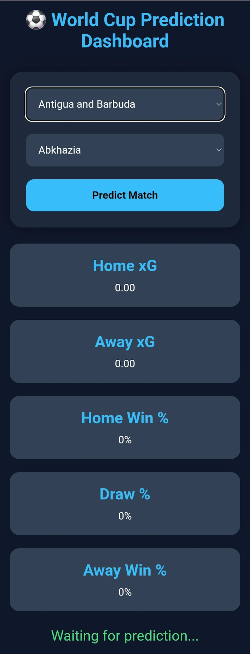 World cup predictor screenshot 2