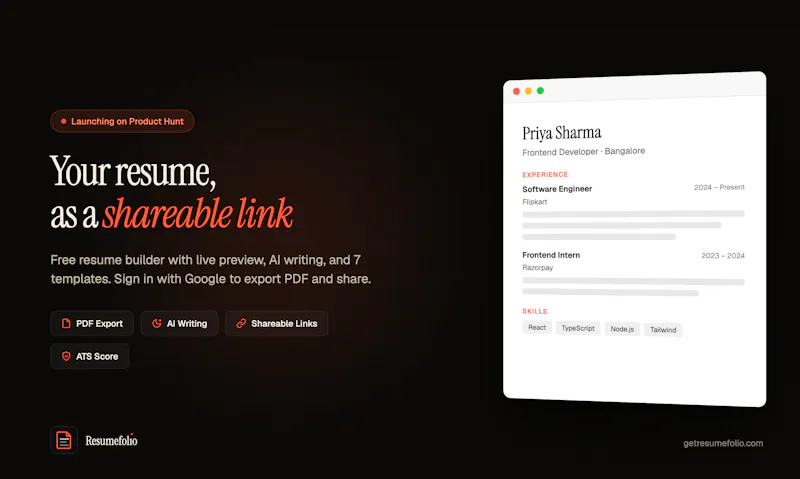 Resumefolio screenshot 1