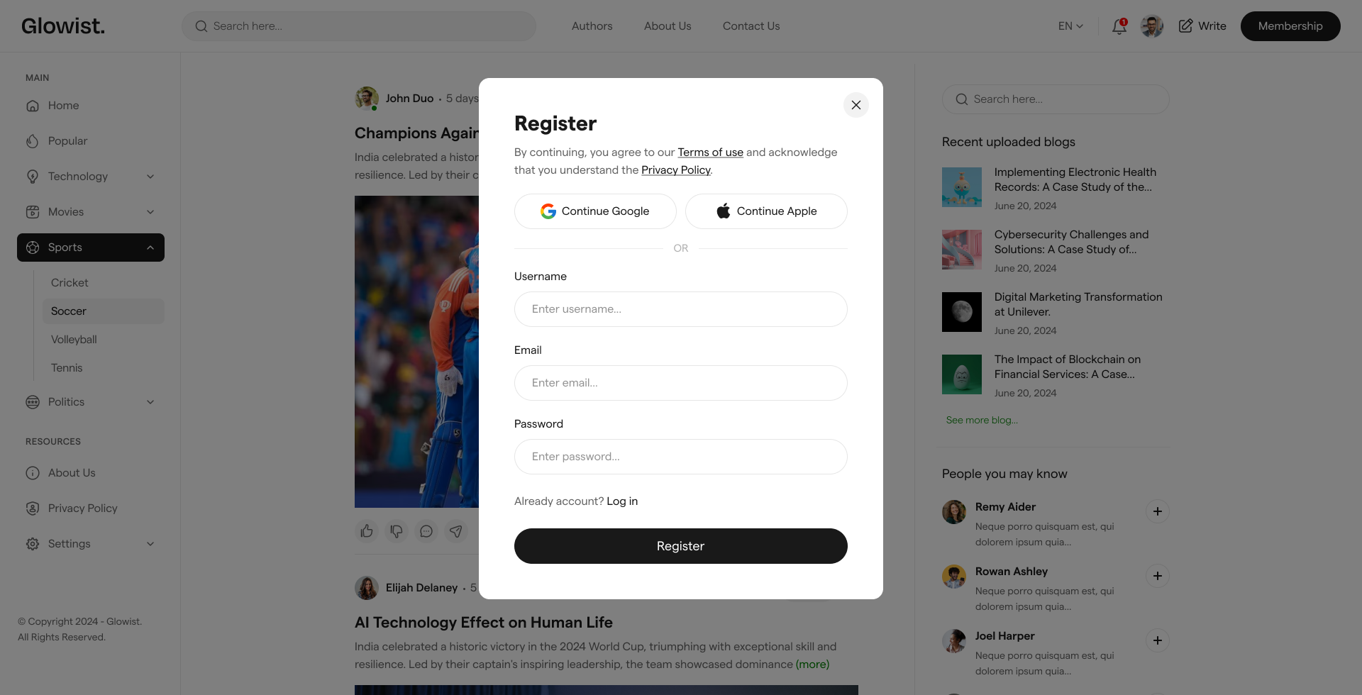 Glowist：博客网站模板html media 7