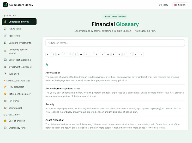 Calculators Money screenshot 1