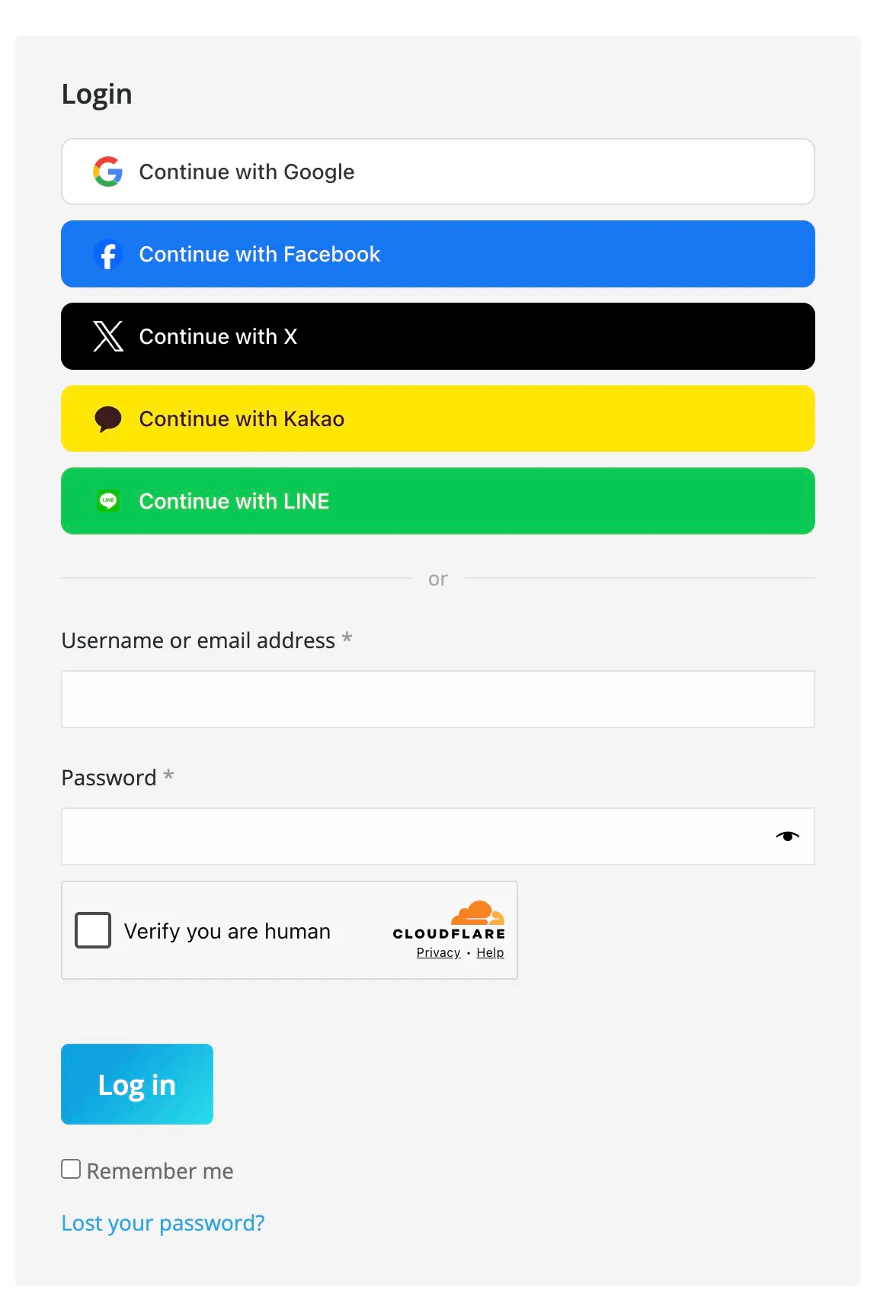 Minoworks Social Logins WordPress Plugin gallery image
