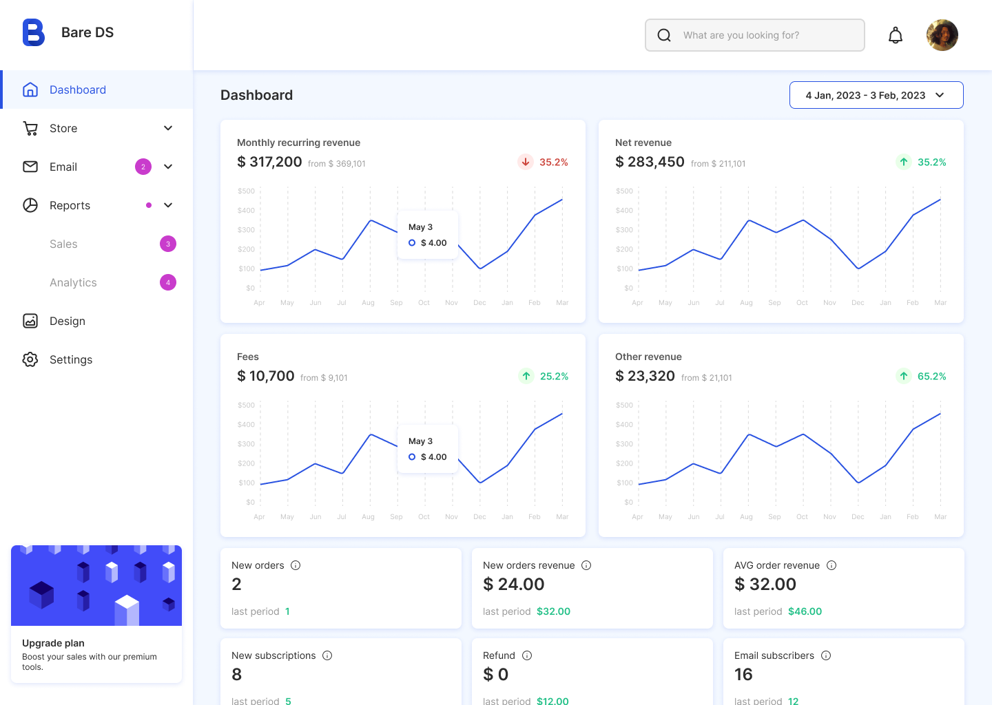 베어 디자인 시스템 v1.2.3 - 무료 사용자 정의 가능한 설계 시스템 미디어 3