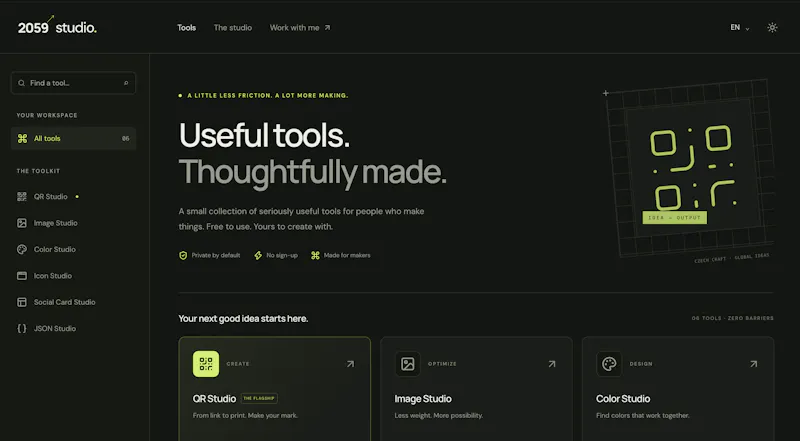 2059 Studio — Useful tools. screenshot 2