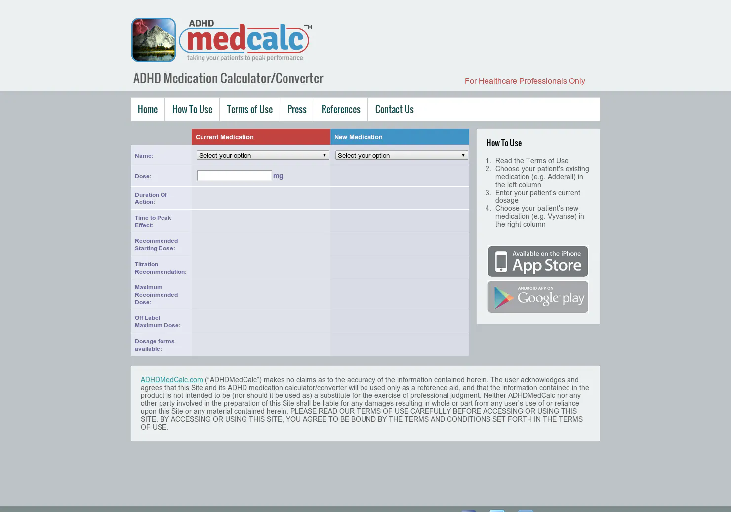 ADHD Medication Calculato
