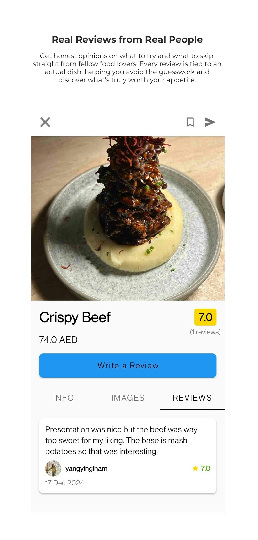 Média Résider - Avis du restaurant jusqu'au niveau du plat individuel 5