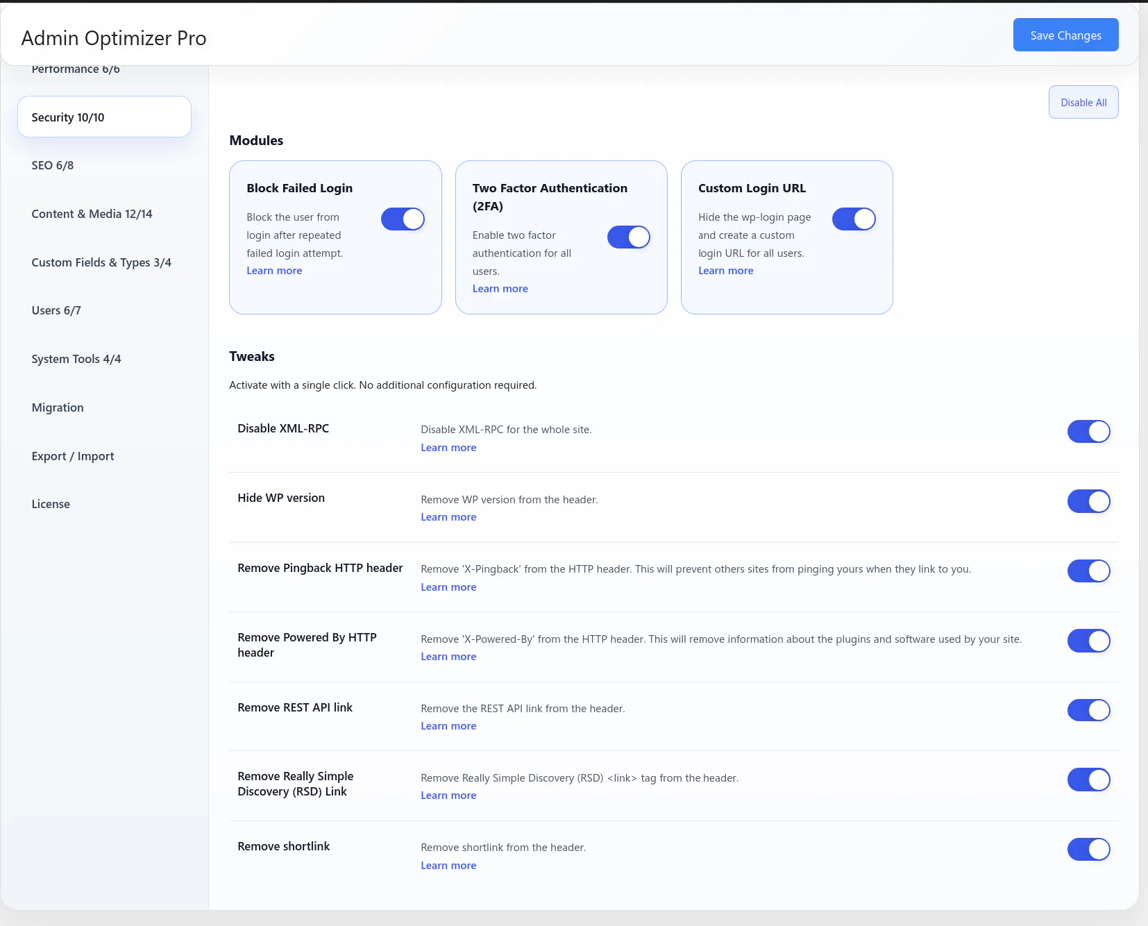 Admin Optimizer gallery image