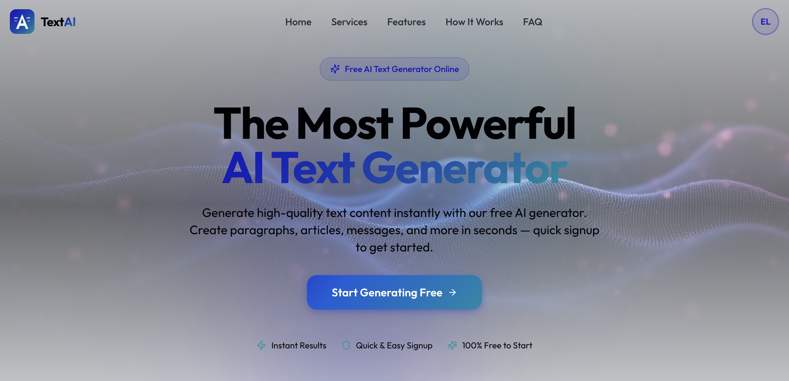 ai text generator - Main product screenshot demonstrating key features and user interface