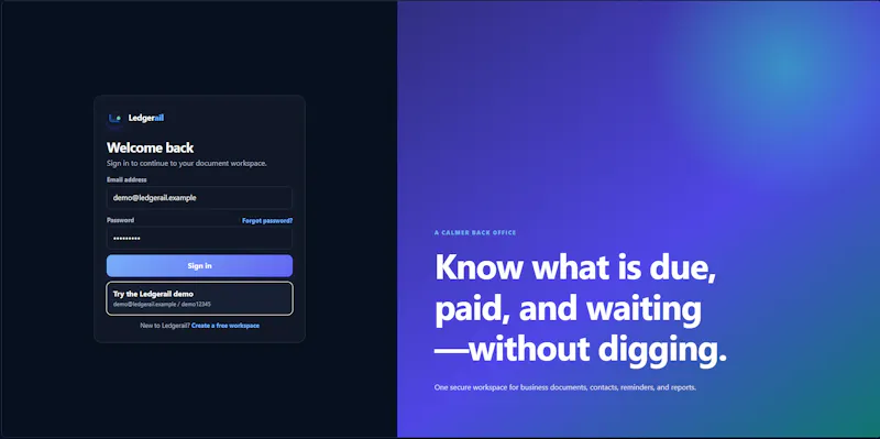 Ledgerail screenshot 3