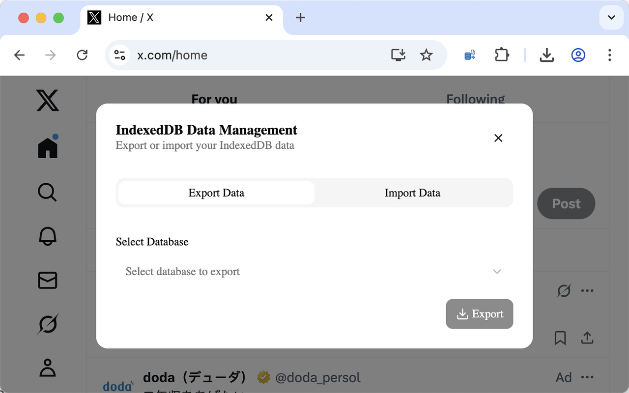 Idbport - INDEXEDDB 데이터 내보내기 및 가져 오기 미디어 1