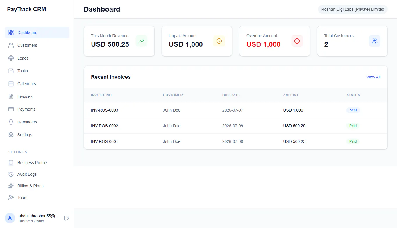 PayTrack CRM gallery image